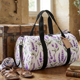 Bolso De Deporte Pequeño Purple Sage Green Lavender Flowers