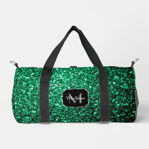 Bolso De Deporte Pequeño Purpurina de imitación verde esmeralda chispa Mono