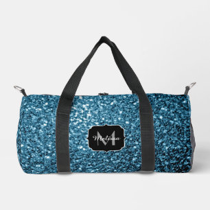 Bolso De Deporte Pequeño Purpurina falso azul claro brillante Monograma