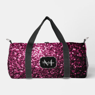 Bolso De Deporte Pequeño Purpurina falso rosa oscuro brilla Monograma