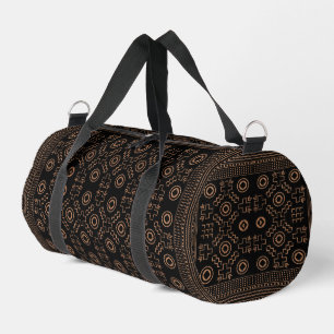 Bolso De Deporte Pequeño Raíces doradas: Elegancia marroquí negra y tribal