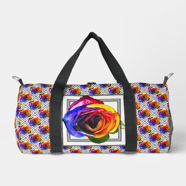Bolso De Deporte Pequeño Rainbow Rose   (Anverso)
