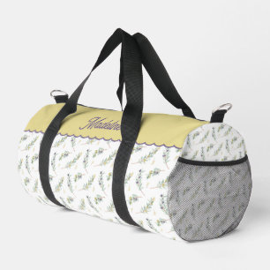 Bolso De Deporte Pequeño Rama de olivo en verde salvia con monograma y nomb