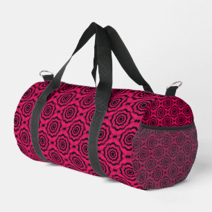 Bolso De Deporte Pequeño Raspberry Black Flower Seless Pattern