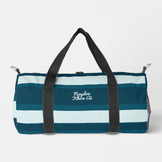 Bolso De Deporte Pequeño Rayas Asimétricas Líneas Horizontales Mar Azul Bla
