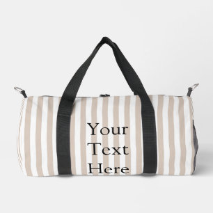 Bolso De Deporte Pequeño Rayas blancas y almendra