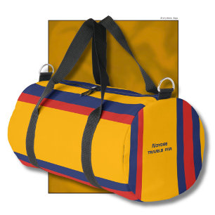 Bolso De Deporte Pequeño Rayas de Héroe Líneas Horizontales Amarillo Azul R
