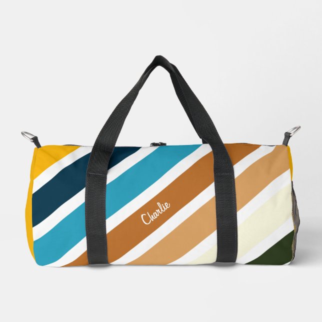 Bolso De Deporte Pequeño Rayas diagonales retro (Anverso)