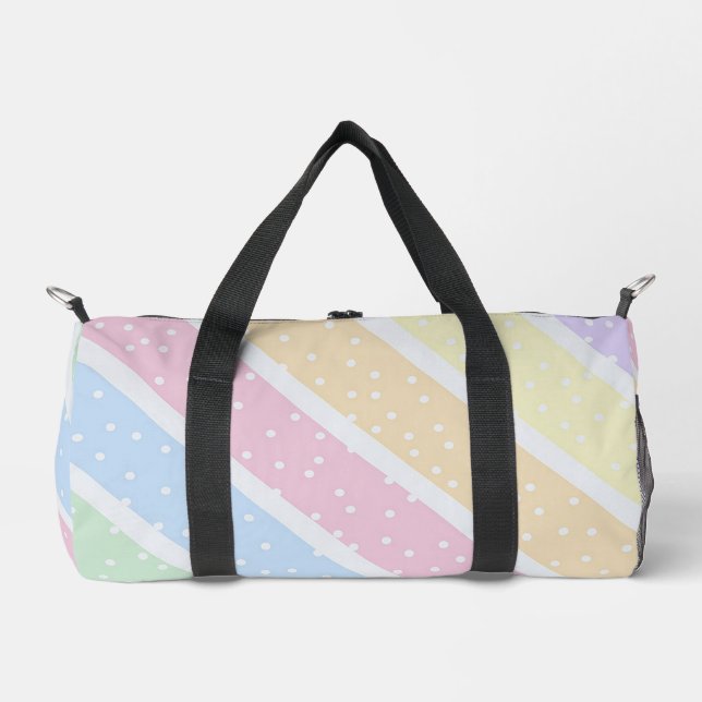 Bolso De Deporte Pequeño Rayas Pastel (Anverso)