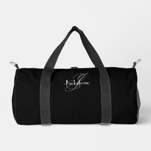 Bolso De Deporte Pequeño Regalo Para Él Moda Moderna Monograma Clásico Negr