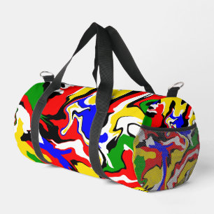 Bolso De Deporte Pequeño Remolinos rojos, amarillos, negros, azules y verde