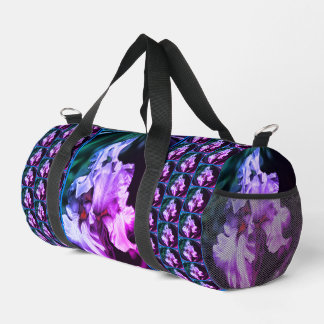 Bolso De Deporte Pequeño Resumen Arte De Flor Iris Con Barrido