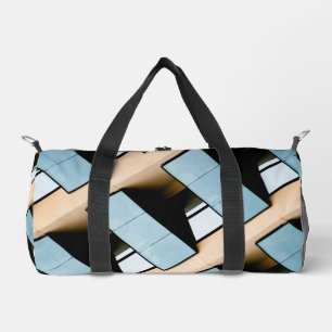 Bolso De Deporte Pequeño Resumen azul y beige