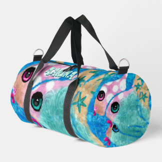 Bolso De Deporte Pequeño Resumen caprichoso Trio de pescado azul personaliz