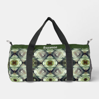 Bolso De Deporte Pequeño Resumen de floral de rosa blanca de arte personali