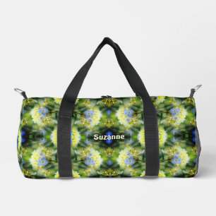 Bolso De Deporte Pequeño Resumen de las flores de hidrangea azul personaliz