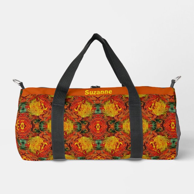 Bolso De Deporte Pequeño Resumen Naranja Amarillo Verde Personalizado (Anverso)