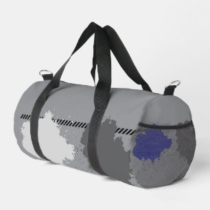Bolso De Deporte Pequeño Resumen Plata y Blue Cloud Art Gym & Travel