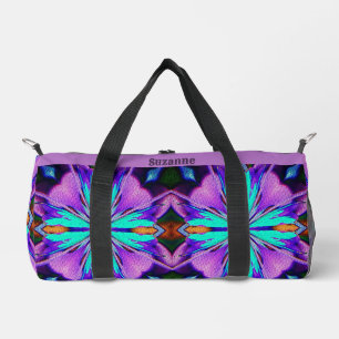 Bolso De Deporte Pequeño Resumen Vibrante Morado Turquesa Personalizado