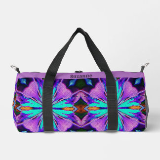 Bolso De Deporte Pequeño Resumen Vibrante Morado Turquesa Personalizado