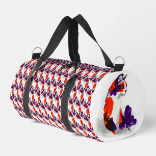 Bolso De Deporte Pequeño Retrato de gato - Naranja de arte gráfico audaz y