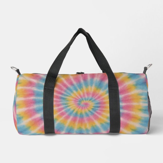 Bolso De Deporte Pequeño Retro Tie Dye Spiral Duffel Bag (Anverso)