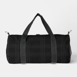 Bolso De Deporte Pequeño Rich Black Tones Scottish Tartan Plaid Pattern 