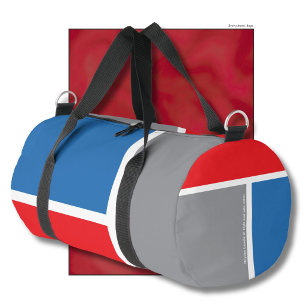 Bolso De Deporte Pequeño Rojo, gris, azul y tu texto, tricolor