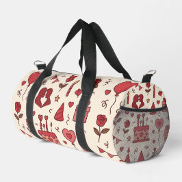Bolso De Deporte Pequeño Romantic Celebration Doodle Pattern