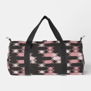 Bolso De Deporte Pequeño rosa blanco y gris geométrico