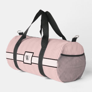 Bolso De Deporte Pequeño Rosa con rayas negras
