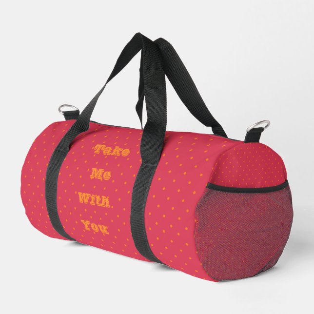 Bolso De Deporte Pequeño Rosa Rojo Magenta Con Puntos Naranjas De Peces De  (Esquina derecha)