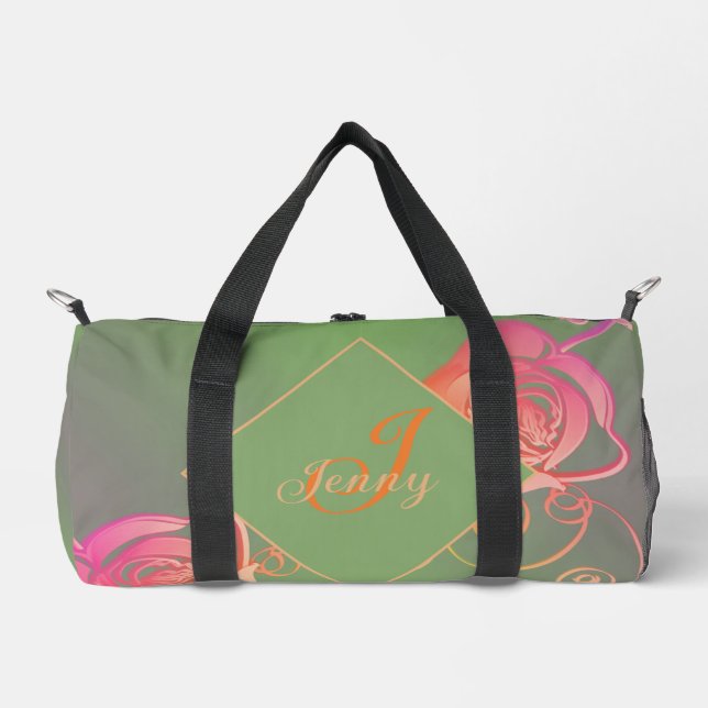 Bolso De Deporte Pequeño Rosa Romántica   (Anverso)