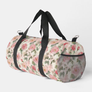 Bolso De Deporte Pequeño Rosas Florales Rosa Crema Bonitas