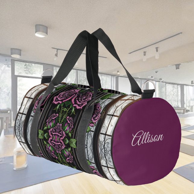 Bolso De Deporte Pequeño Rosas púrpuras por la ventana - personalizado de e (Subido por el creador)