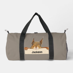 Bolso De Deporte Pequeño Rótulo de placa de la ardilla personalizada