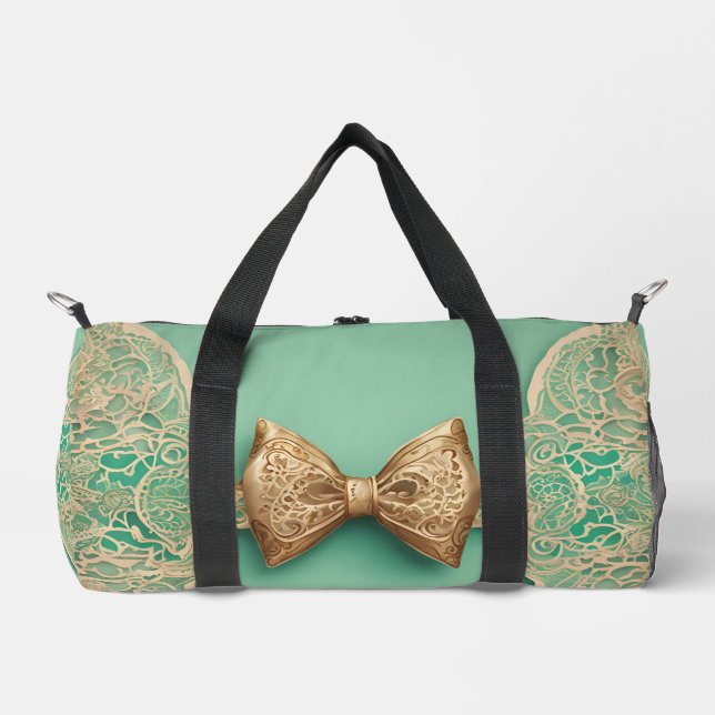 Bolso De Deporte Pequeño Sage Greenery Bow Tie Arte AI (Anverso)