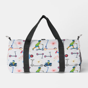 Bolso De Deporte Pequeño Scooter Bloom Duffle: Whimsical Wheels Carryall