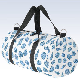 Bolso De Deporte Pequeño Sea Shell Nautical Watercolor Blue Travel or Gym