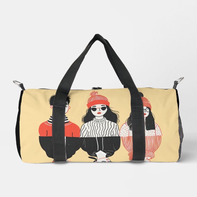 Bolso De Deporte Pequeño Sencillo dibujo moderno de jóvenes geniales (Anverso)