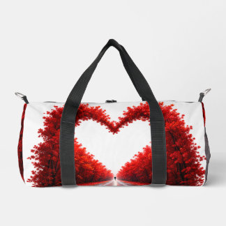 Bolso De Deporte Pequeño Sendero del Bosque del Corazón Rojo – Diseño de Na