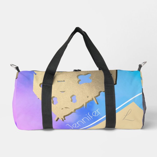 Bolso De Deporte Pequeño Serenidad besada en la nube: El encaje dorado (Anverso)