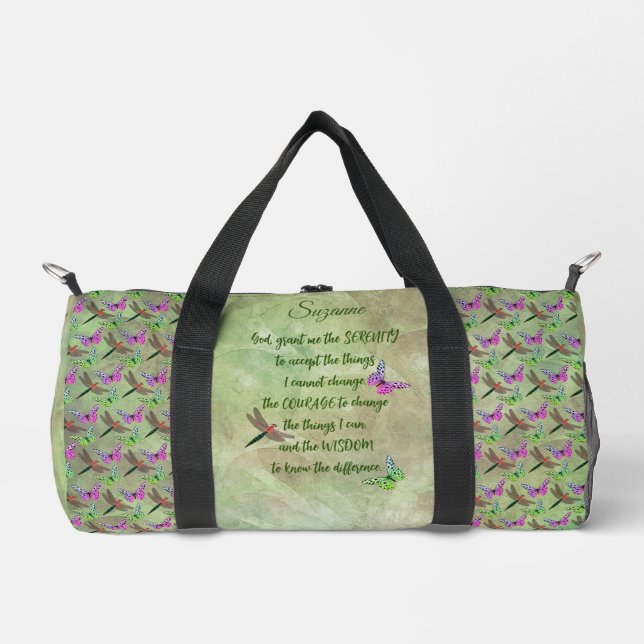 Bolso De Deporte Pequeño Serenity Prayer Butterfly Inspirador (Anverso)