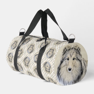 Bolso De Deporte Pequeño Shetland Sheepdog Puppy Pintura Sheltie Perro Arte