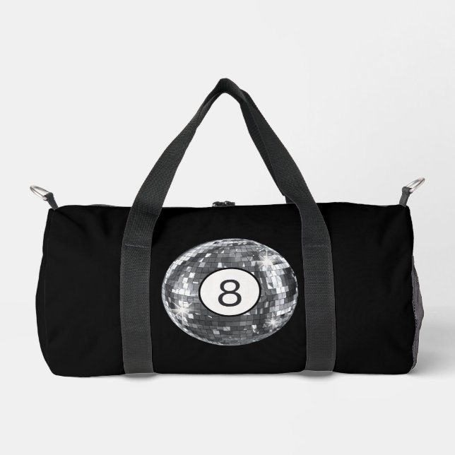 Bolso De Deporte Pequeño Silver Disco 8 Ball, estilo retro 70 (Anverso)