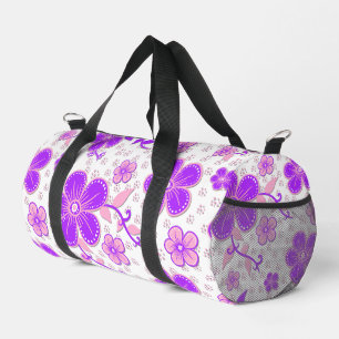 Bolso De Deporte Pequeño Simple estampa de acuarela floral púrpura y rosa