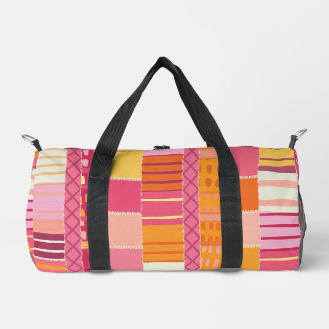 Bolso De Deporte Pequeño Sketchbook Marks-Textured Multicoloured Stripes (Anverso)