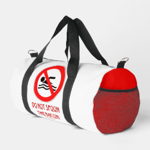 Bolso De Deporte Pequeño SlipperyJoe's Do Not Spoon Bacon red Advertencia m