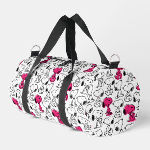 Bolso De Deporte Pequeño Snoopy Black & Magenta Pattern