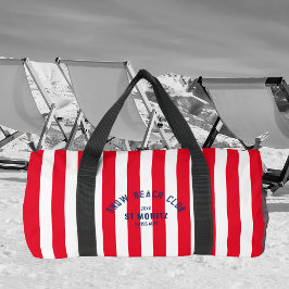 Bolso De Deporte Pequeño Snow Beach Club Red Cabana Stripe Monograma